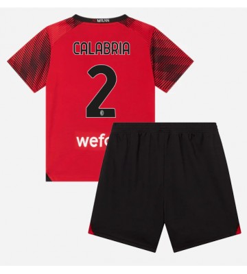 AC Milan Davide Calabria #2 Domácí dres komplet pro Děti 2023-24 Krátkým Rukávem (+ Krátké kalhoty)